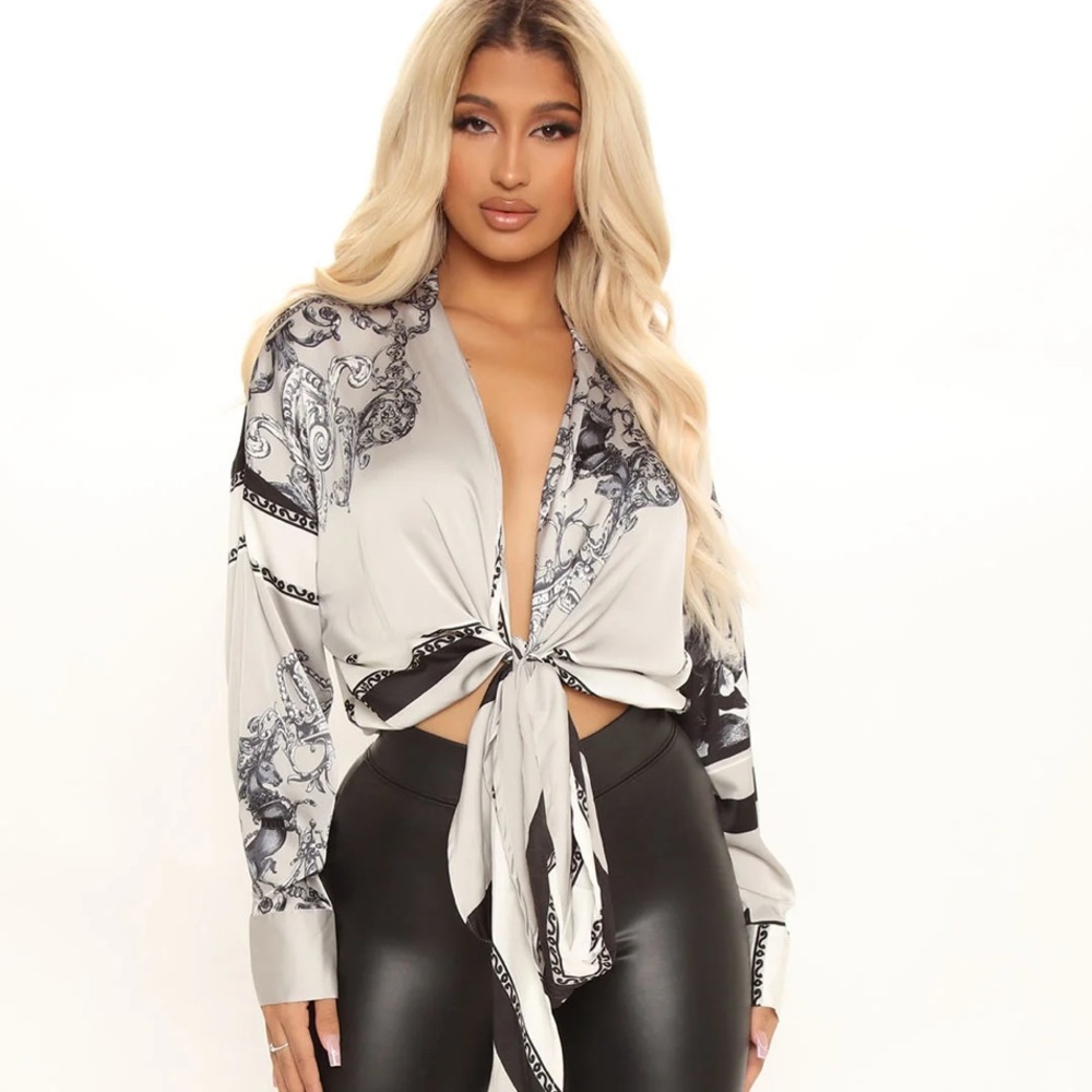 Blossomed Soul Satin Top - XL NWT Fashion Nova